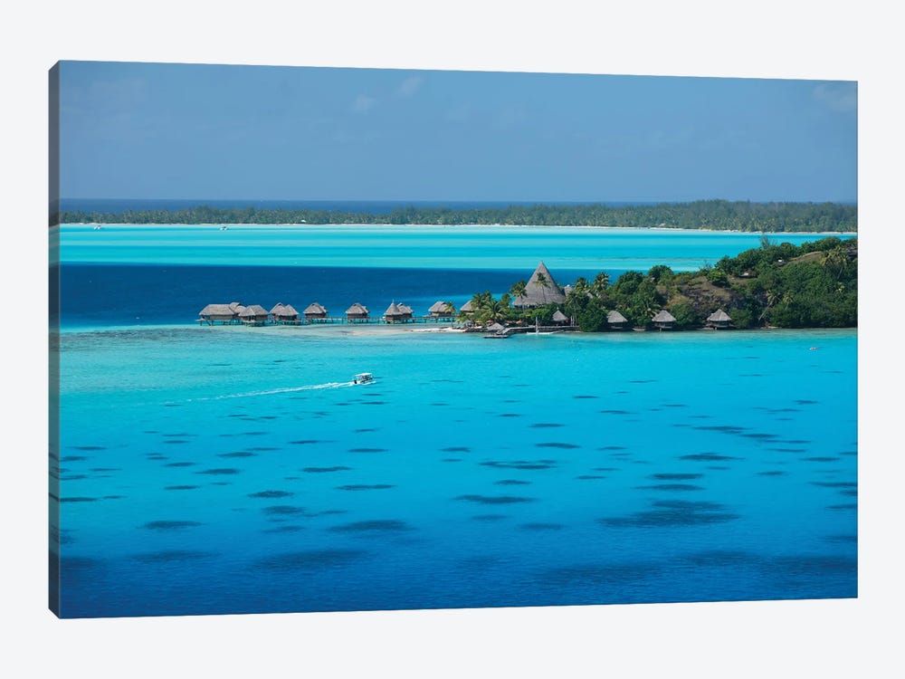 Bungalows On The Beach, Bora Bora, Society Islands, French Polynesia I by Panoramic Images 1-piece Canvas Wall Art