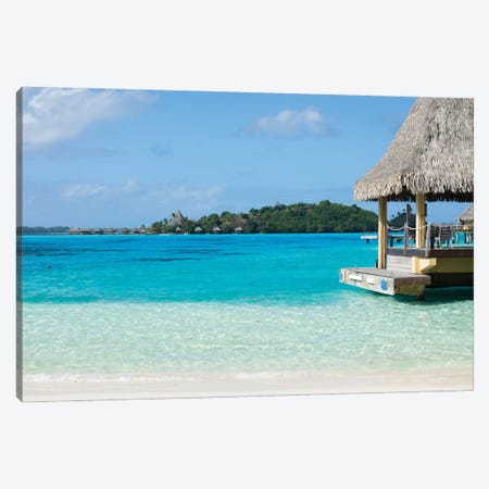 Bungalows On The Beach, Bora Bora, Society Islands, French Polynesia II Canvas Print #PIM14320} by Panoramic Images Canvas Art