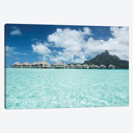 Bungalows On The Beach, Bora Bora, Society Islands, French Polynesia III Canvas Print #PIM14321} by Panoramic Images Canvas Wall Art