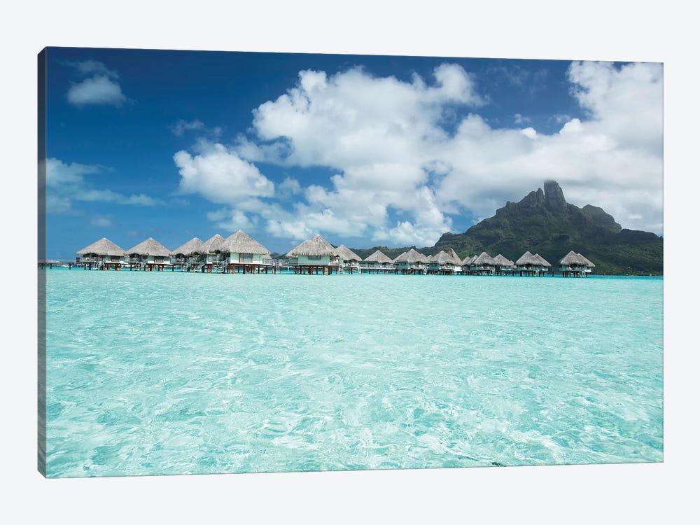 Bungalows On The Beach, Bora Bora, Society Islands, French Polynesia III by Panoramic Images 1-piece Canvas Print