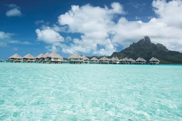 Tropical Beaches: Bungalows On The Beach, Bora Bora, Society Islands, French Polynesia III by Panoramic Images