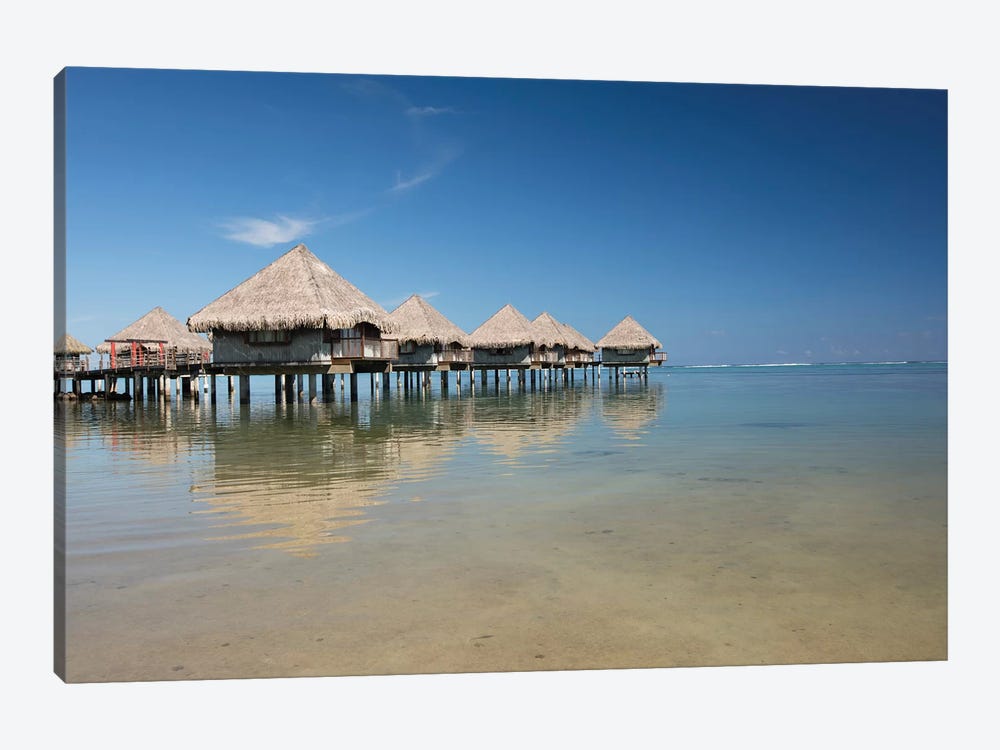 Bungalows On The Beach, Moorea, Tahiti, French Polynesia by Panoramic Images 1-piece Canvas Artwork