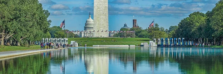 Capitol Building With Washington Monument And National World War II Memorial, Washington D.C., USA