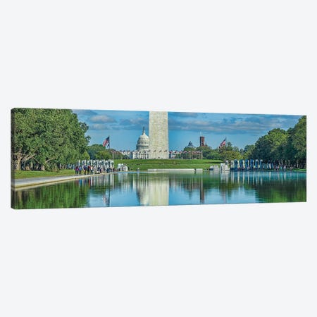 Capitol Building With Washington Monument And National World War II Memorial, Washington D.C., USA Canvas Print #PIM14330} by Panoramic Images Canvas Print