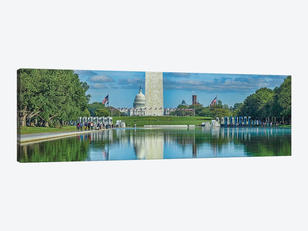 Capitol Building With Washington Monument And National World War II Memorial, Washington D.C., USA by Panoramic Images 1-piece Canvas Art Print