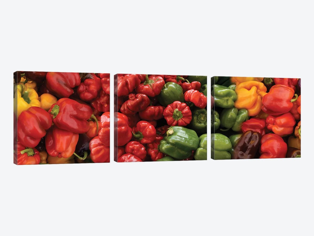 Close-Up Of Assorted Pepper For Sale At Market I by Panoramic Images 3-piece Canvas Artwork
