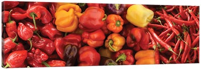 Close-Up Of Assorted Pepper For Sale At Market III Canvas Art Print - Gardening Art