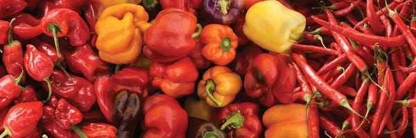 Gardening: Close-Up Of Assorted Pepper For Sale At Market III by Panoramic Images