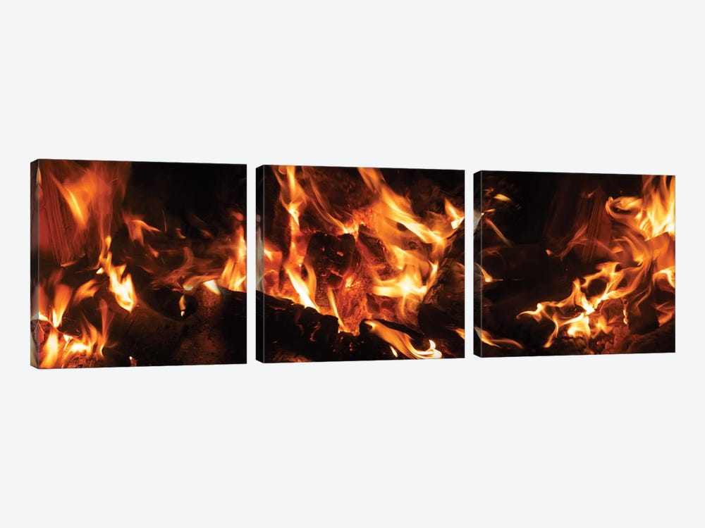 Close-Up Of Bonfire At Night III by Panoramic Images 3-piece Art Print