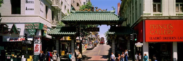 San Francisco: USA, California, San Francisco, Chinatown, Tourists in the market by Panoramic Images