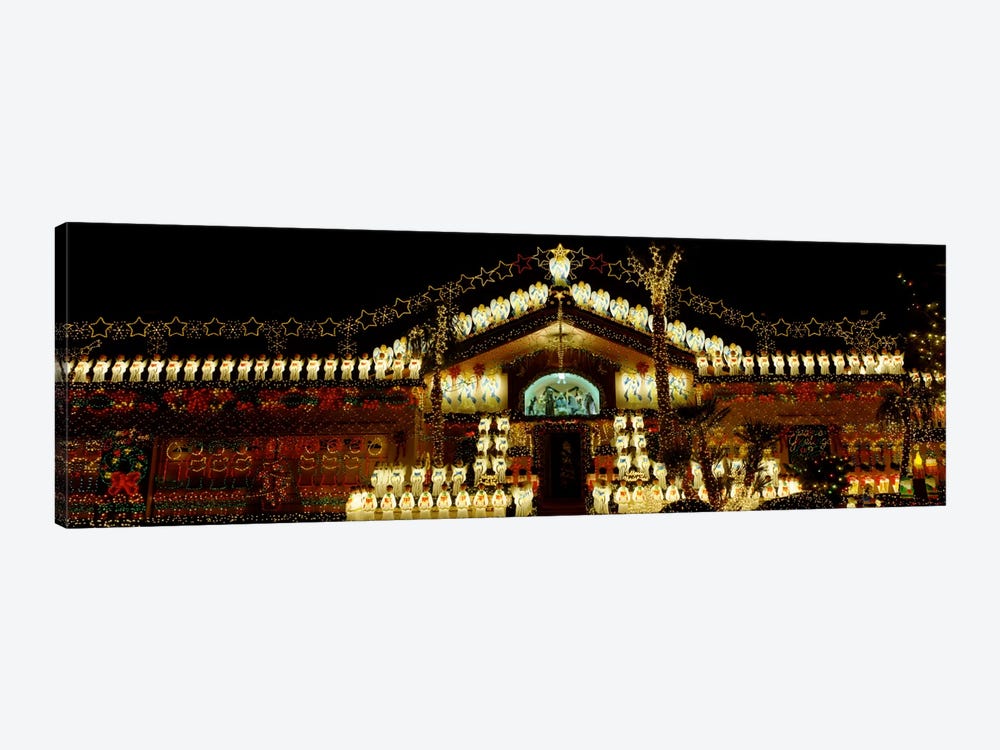 Low angle view of a house decorated with Christmas lights, Phoenix, Arizona, USA by Panoramic Images 1-piece Canvas Art