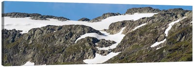 Close-Up Of Mountain, Sogn Og Fjordane County, Norway Canvas Art Print - Snowy Mountain Art
