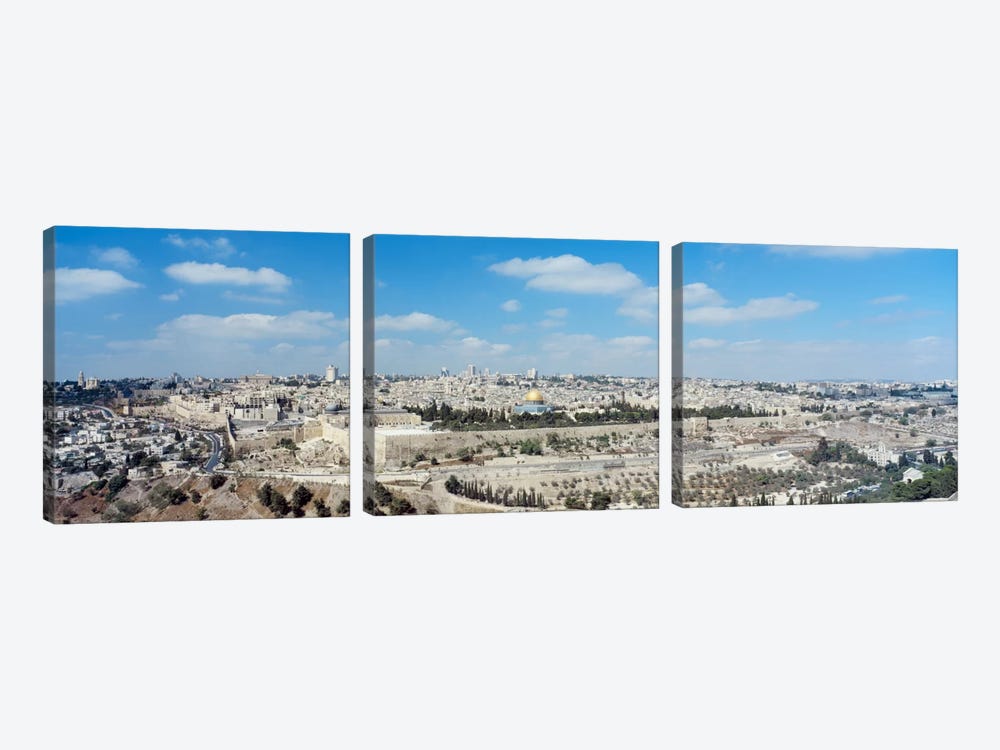 Ariel View Of The Western Wall, Jerusalem, Israel by Panoramic Images 3-piece Canvas Art