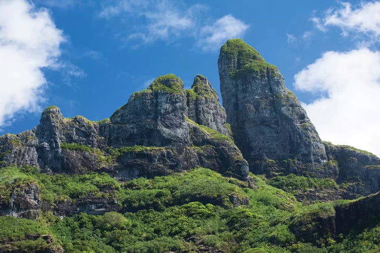 Clouds Over Mountain Peaks, Bora Bora, Society Islands, French Polynesia