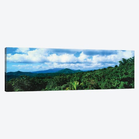 Clouds Over Mountain Range, Dominica, Caribbean Canvas Print #PIM14573} by Panoramic Images Canvas Print