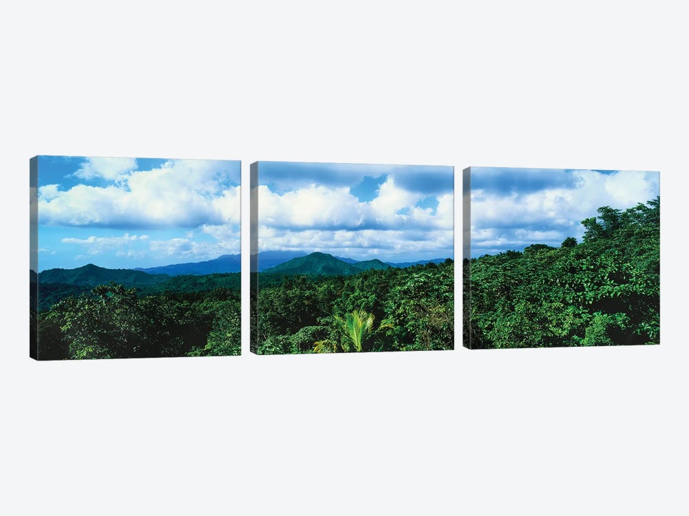 Clouds Over Mountain Range, Dominica, Caribbean by Panoramic Images 3-piece Canvas Artwork