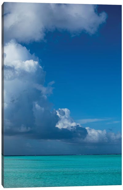 Clouds Over The Pacific Ocean, Bora Bora, Society Islands, French Polynesia III Canvas Art Print - Calm Art