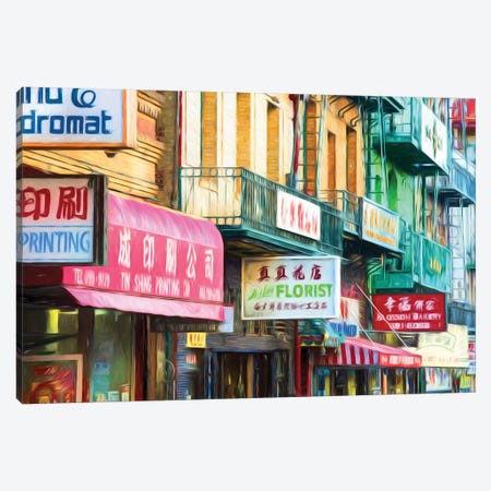 Clutter Of Business Signs, Chinatown, San Francisco, California, USA Canvas Print #PIM14586} by Panoramic Images Canvas Art Print