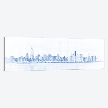 Digital Sketch Of Chicago Skyline, USA II Canvas Print #PIM14607} by Panoramic Images Canvas Artwork