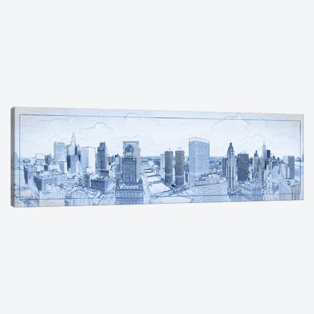 Digital Sketch Of Chicago Skyline, USA III Canvas Print #PIM14608} by Panoramic Images Canvas Print