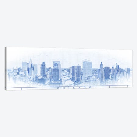 Digital Sketch Of Chicago Skyline, USA IV Canvas Print #PIM14609} by Panoramic Images Canvas Print