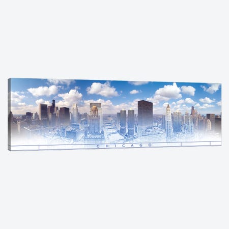 Digital Sketch Of Chicago Skyline, USA V Canvas Print #PIM14610} by Panoramic Images Canvas Art
