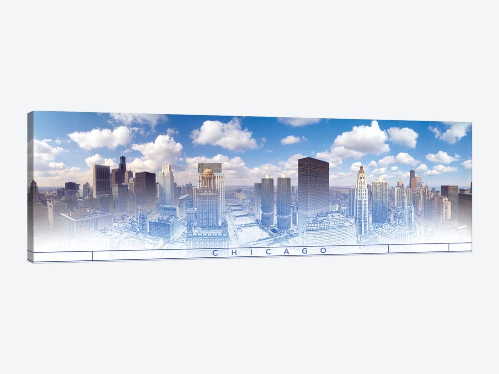 Digital Sketch Of Chicago Skyline, USA V by Panoramic Images 1-piece Canvas Art Print