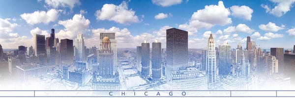 Digital Sketch Of Chicago Skyline, USA V