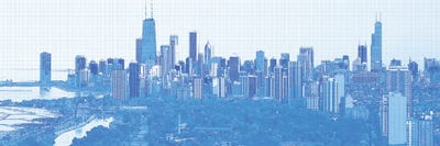 Digital Sketch Of Chicago Skyline, USA VI by Panoramic Images canvas print