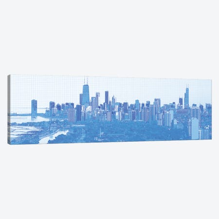Digital Sketch Of Chicago Skyline, USA VI Canvas Print #PIM14611} by Panoramic Images Canvas Artwork