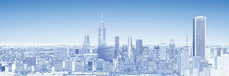 Digital Sketch Of Chicago Skyline, USA VII by Panoramic Images wall art