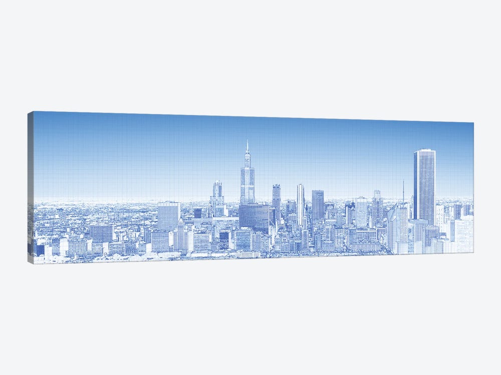 Digital Sketch Of Chicago Skyline, USA VII by Panoramic Images 1-piece Canvas Art Print