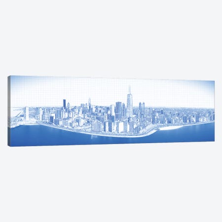 Digital Sketch Of Chicago Skyline, USA VIII Canvas Print #PIM14613} by Panoramic Images Canvas Art