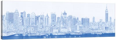 Digital Sketch Of Manhattan Skyline, NYC, USA II Canvas Art Print - New York Art