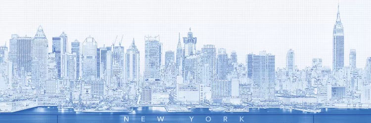 Digital Sketch Of Manhattan Skyline, NYC, USA II