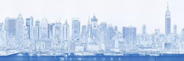 Digital Sketch Of Manhattan Skyline, NYC, USA II