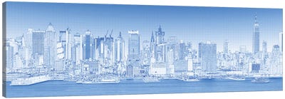 Digital Sketch Of Manhattan Skyline, NYC, USA III Canvas Art Print - New York Art