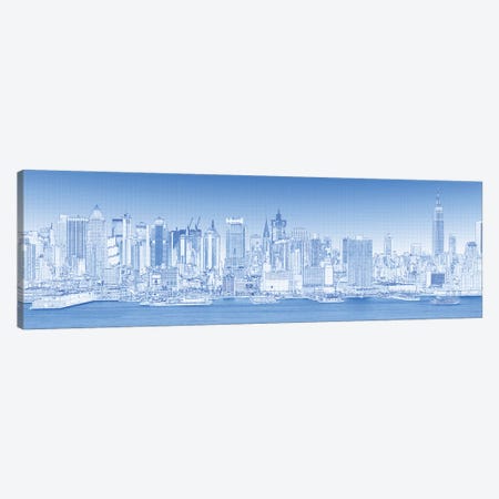 Digital Sketch Of Manhattan Skyline, NYC, USA III Canvas Print #PIM14616} by Panoramic Images Canvas Print