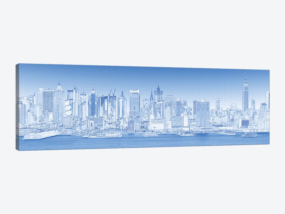 Digital Sketch Of Manhattan Skyline, NYC, USA III by Panoramic Images 1-piece Canvas Print