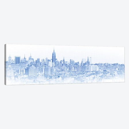 Digital Sketch Of Manhattan Skyline, NYC, USA IV Canvas Print #PIM14617} by Panoramic Images Canvas Art Print