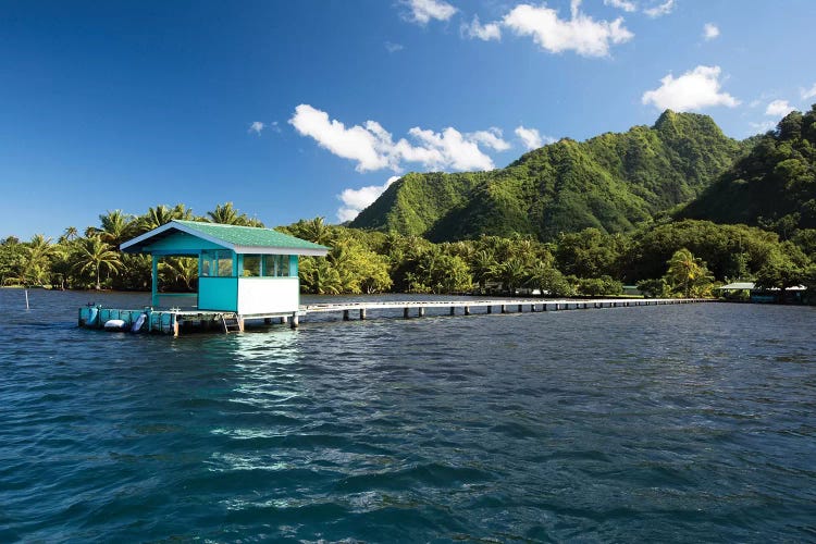 Dock In The Pacific Ocean, Moorea, Tahiti, French Polynesia