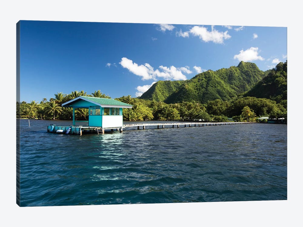 Dock In The Pacific Ocean, Moorea, Tahiti, French Polynesia by Panoramic Images 1-piece Art Print