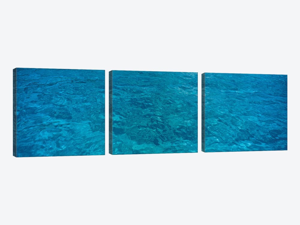 Elevated View Of Rippled Water In Caribbean Sea by Panoramic Images 3-piece Canvas Art Print