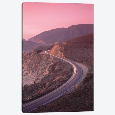 Elevated View Of The California State Route 1 At Dusk, Pacific Coast, California, USA Canvas Print #PIM14630} by Panoramic Images Canvas Wall Art