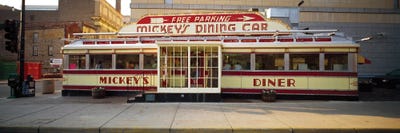 Facade Of Mickey's Diner Restaurant by Panoramic Images canvas print