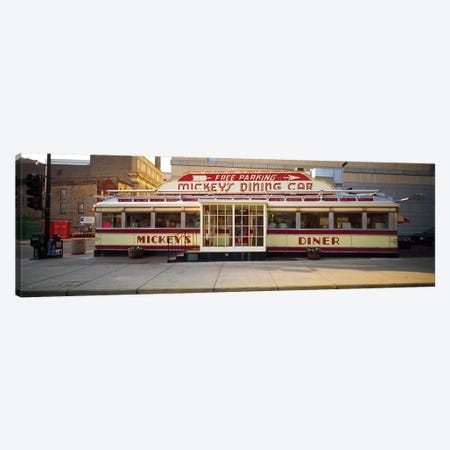 Facade Of Mickey's Diner Restaurant Canvas Print #PIM14636} by Panoramic Images Canvas Print