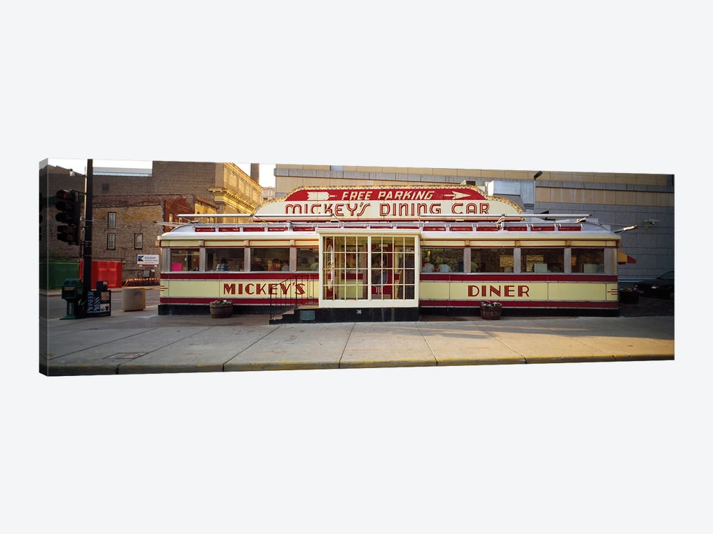 Facade Of Mickey's Diner Restaurant by Panoramic Images 1-piece Canvas Print