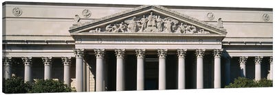 Facade Of The National Archives Building, Washington D.C., USA Canvas Art Print - Column Art