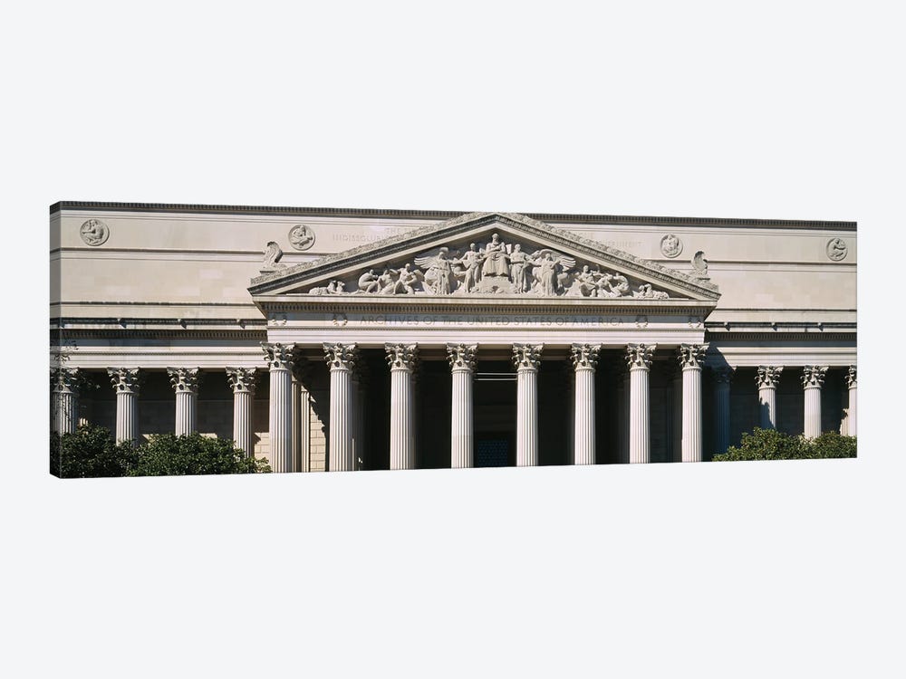 Facade Of The National Archives Building, Washington D.C., USA by Panoramic Images 1-piece Canvas Art