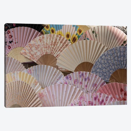 Fans For Sale At A Market Stall, Kyoto Prefecture, Japan Canvas Print #PIM14645} by Panoramic Images Canvas Artwork